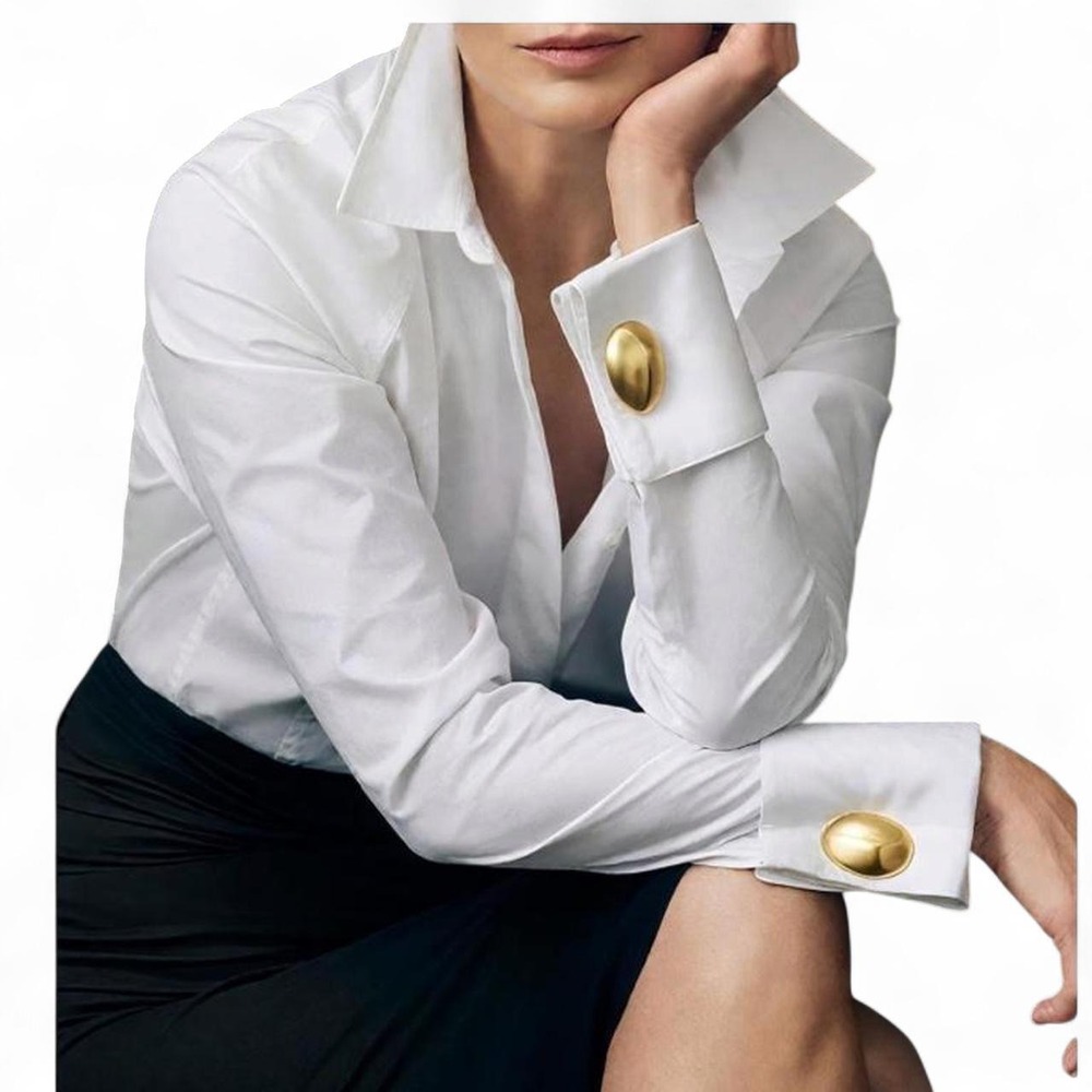 UOOZEE Women's Elegant Office Work Blouse Shirt Top Dressy Long Sleeve  Shirt